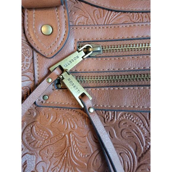 Rosetti Handbag Light Brown Western theme with embossed/stamped Faux Leather - Picture 2 of 16